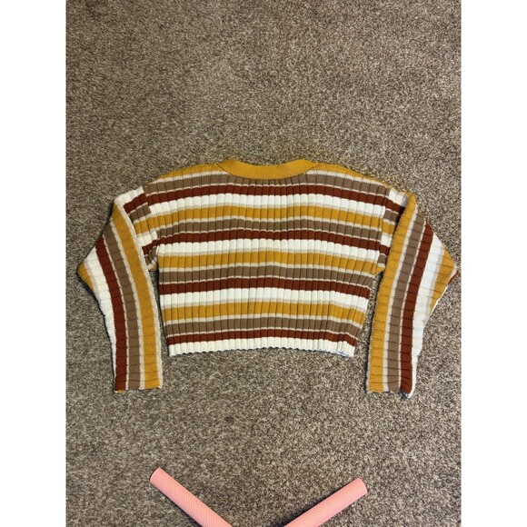 Forever 21 Retro Striped Cropped Cardigan, Size M , Pre-owned / No Flaws - Picture 6 of 7